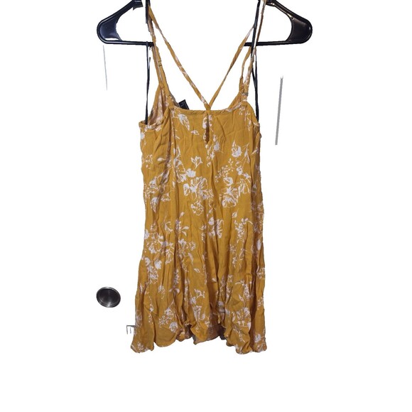 Forever 21 Yellow Floral Mini Sundress Small New Spaghetti Strap Fit And Flare - Picture 4 of 11